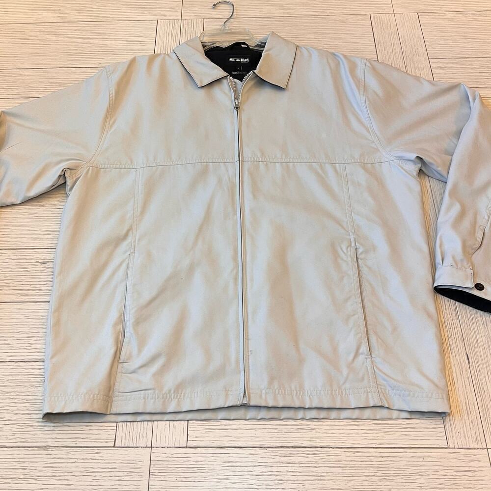 Bolle men’s golf‎ all weather khaki lined jacket. Poly, cotton, nylon. Size L